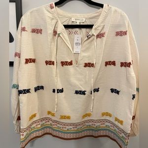 Lou & Grey Boho Tie Front Blouse medium